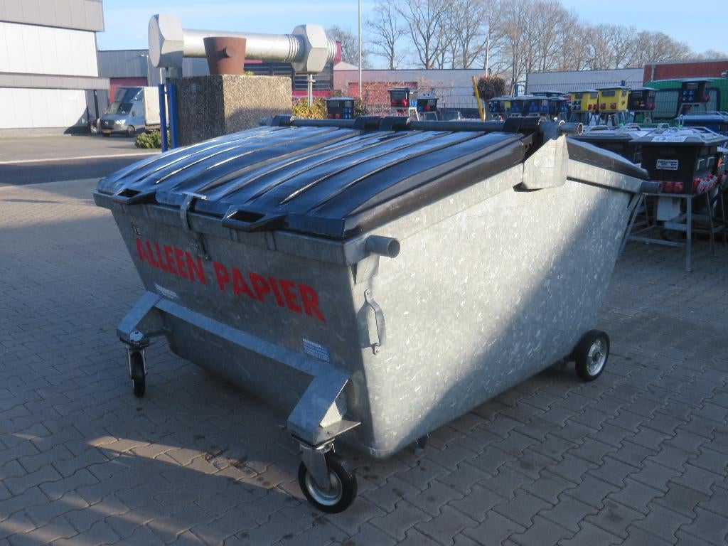 mobiele papiercontainer container 5m3 met deksels, Ophalen, Gebruikt, Beringer.com, Zandhaarweg