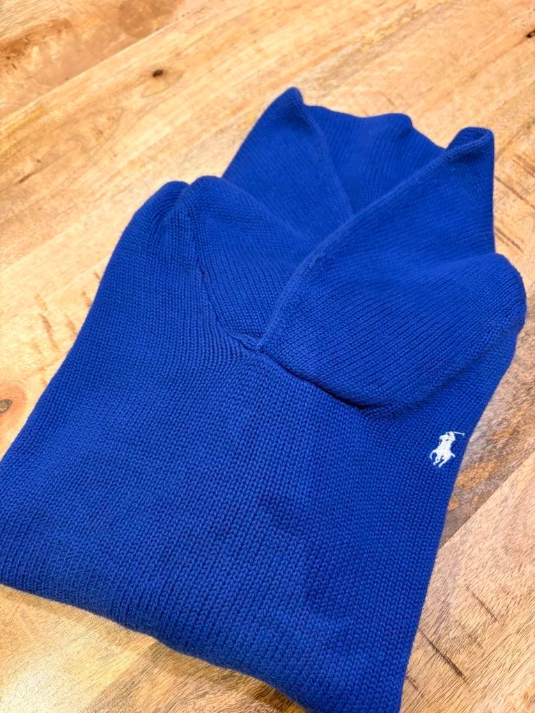 Ralph Lauren gebreide hoodie– kobaltblauw, Ophalen of Verzenden, Zo goed als nieuw, Wit