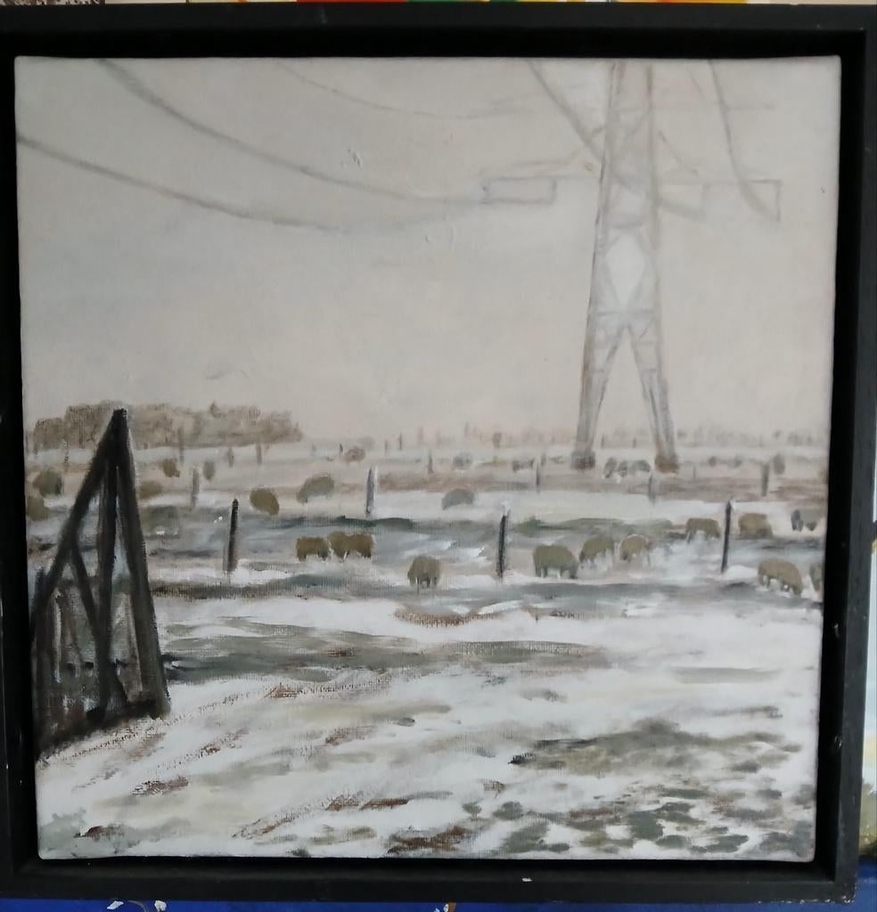 Schaapjes in de sneeuw, Ophalen of Verzenden