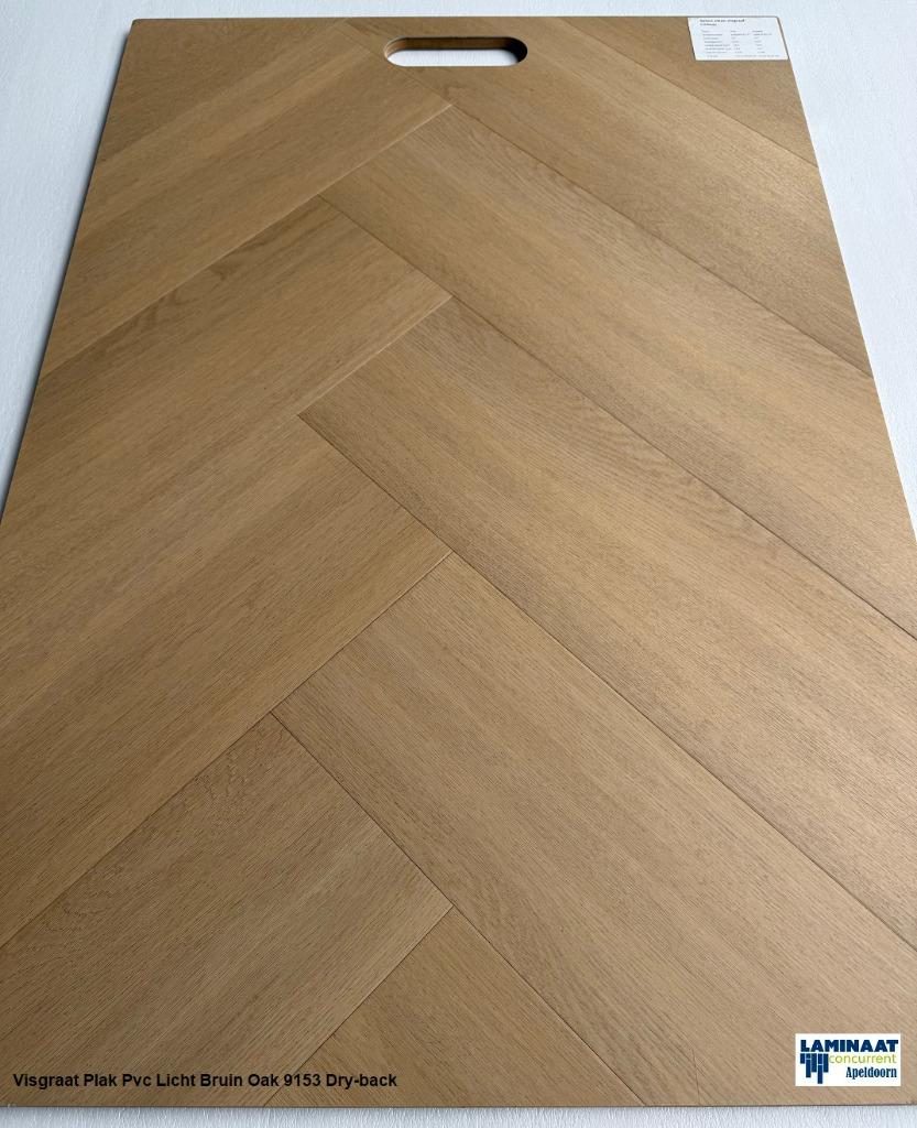 Visgraat XL Plak Pvc Licht Bruin 2,5mm Toplaag 0,55 €24,95m2, Huis en Inrichting, Stoffering | Vloerbedekking, Nieuw, Laminaat