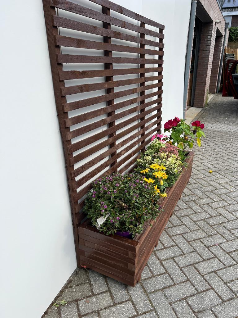 Grote houten plantenbak  180x40x36 met optie klimrek 176cm!, Toon van de Laarstraat 1 5701TK Helmond, 100 cm of meer, Nieuw, Ophalen of Verzenden