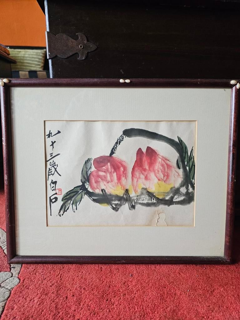 Qi Baishi Perziken Schilderij, Ophalen of Verzenden