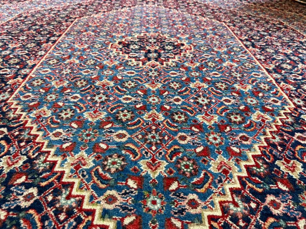 Groot XXL Handgeknoopt Perzisch Bidjar tapijt  405 x 295 cm, Huis en Inrichting, Stoffering | Tapijten en Kleden, Crème, Info@bababoho.com