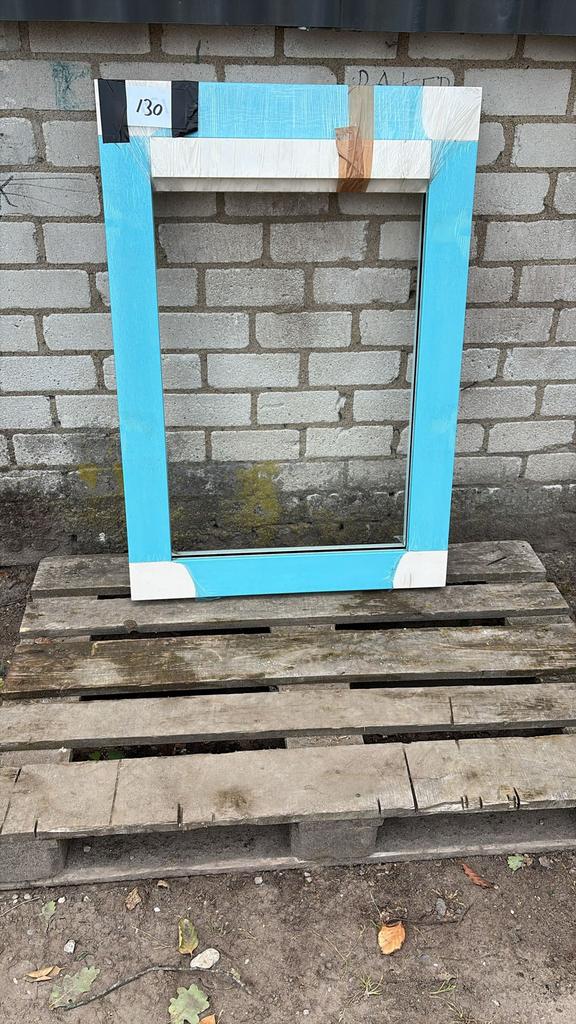 (130) Nieuw kunststof vast raamkozijn incl glas los erbij, Doe-het-zelf en Verbouw, Kozijnen en Schuifpuien, Kunststof, Raamkozijn