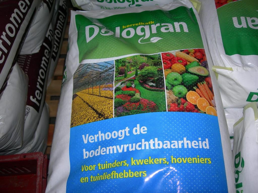 dologran kalkkorrels, Ophalen, Tuinaarde