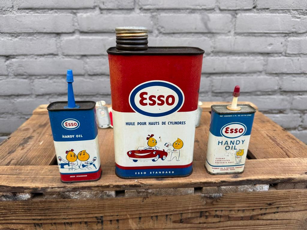 Vintage Esso Olieblikken Zeldzaam, Gebruikt, ., ., .