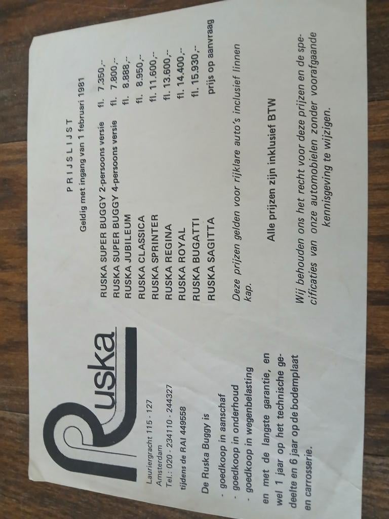 Folders RUSKA buggy,s, Ophalen of Verzenden, Zo goed als nieuw, Overige onderwerpen