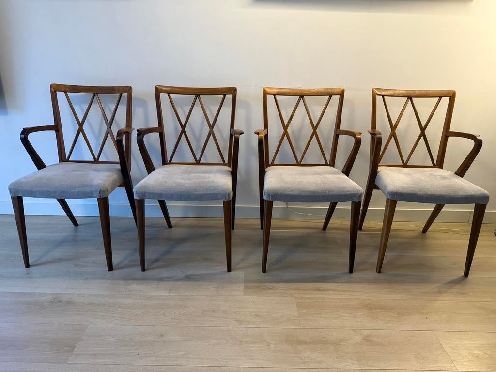 4 Vintage Eetstoelen Zijlstra Joure, Huis en Inrichting, Stoelen, Ophalen, Gebruikt, Vier