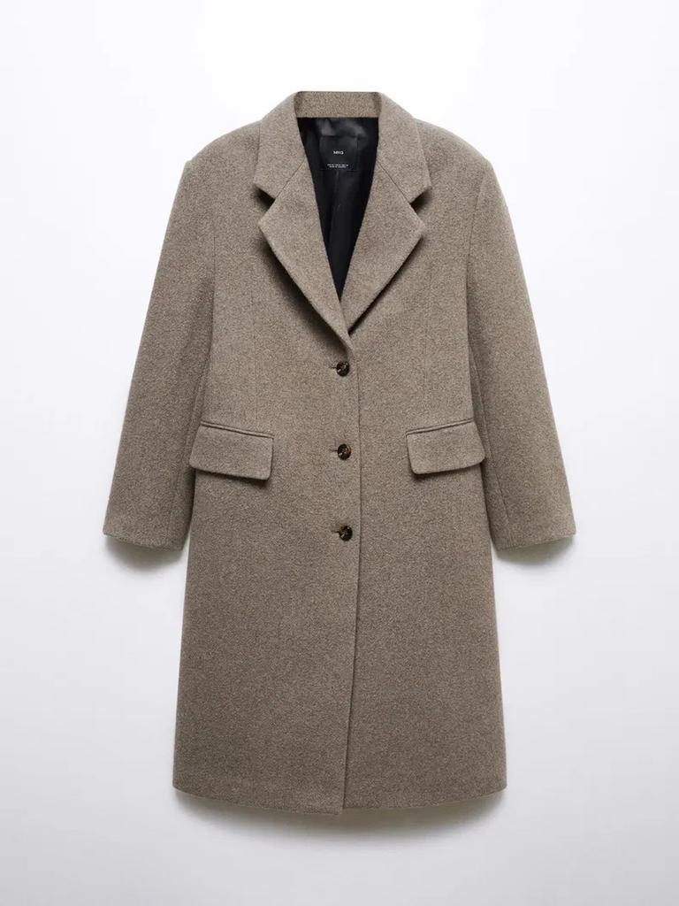 Mango Selection wollen jas, Kleding | Dames, Jassen | Winter, Ophalen of Verzenden, Gedragen, Maat 38/40 (M), Bruin