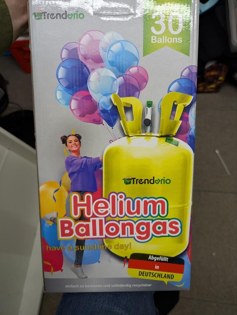 Helium Ballongas voor 30 Ballonnen - Trendorio, Ophalen, Nieuw, Feestartikel, Verjaardag