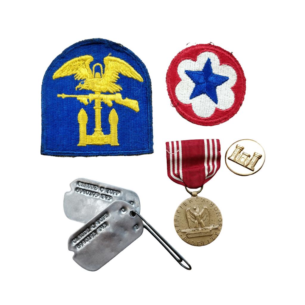 WWII US Dog Tag Grouping Engineer Special Brigade, Ophalen of Verzenden, Amerika, Embleem of Badge
