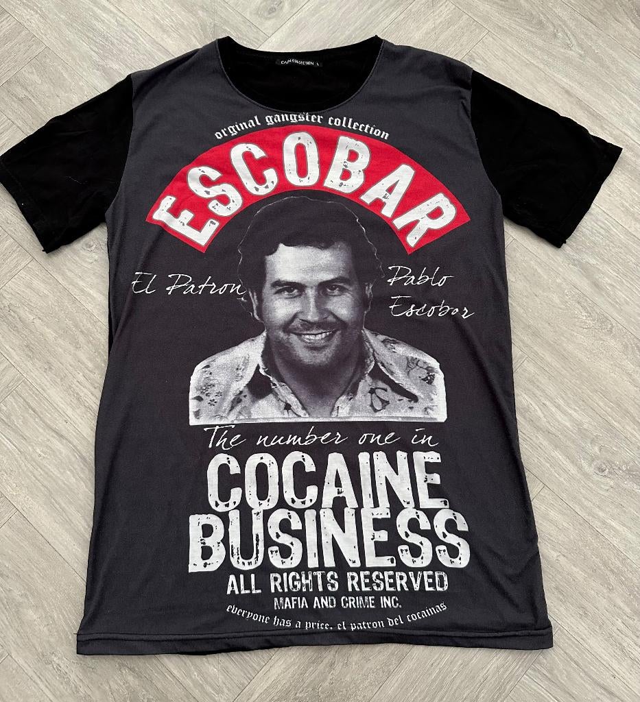Zwarte Pablo Escobar shirt maat 40 - 42!, Maat 38/40 (M), Verzenden, Zwart, Zo goed als nieuw