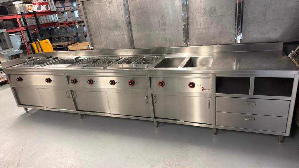 Baklijn Bakwand 6 pannen 2abm, Ophalen, Fornuis, Frituur en Grillen