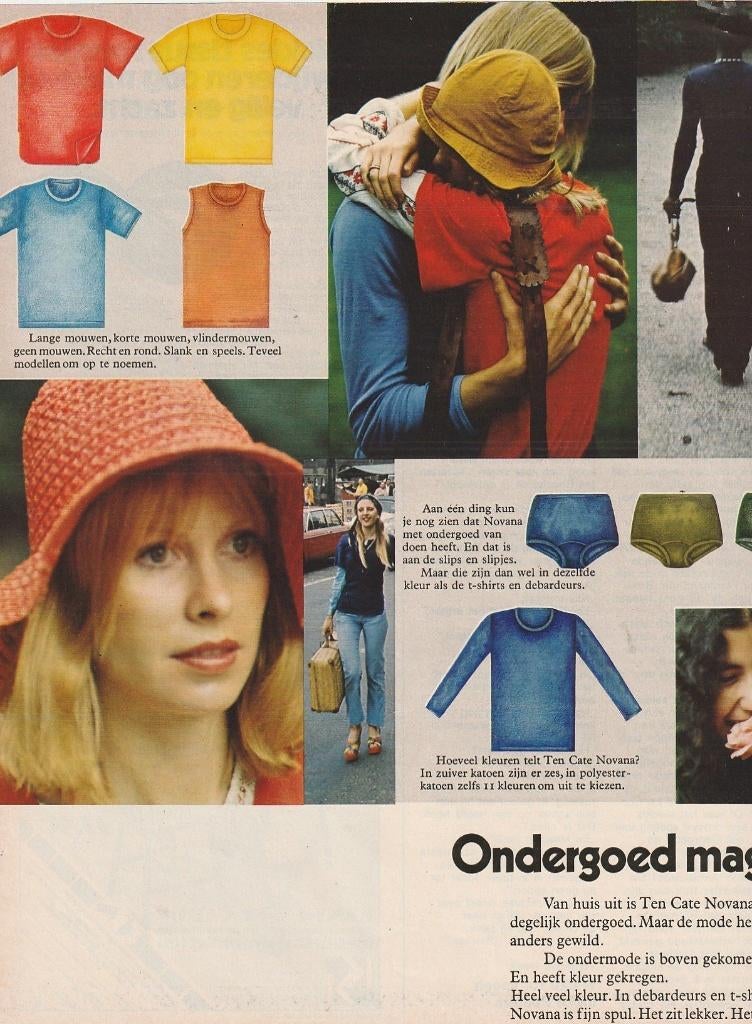 Retro reclame 1972 Ten Cate ondergoed Novana heren dames, Verzenden, Overige typen