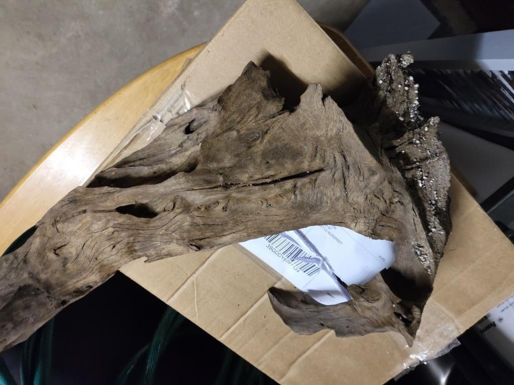 Kienhout aquarium ca 40 cm, Ophalen, Gebruikt, Plant(en), Steen of Hout
