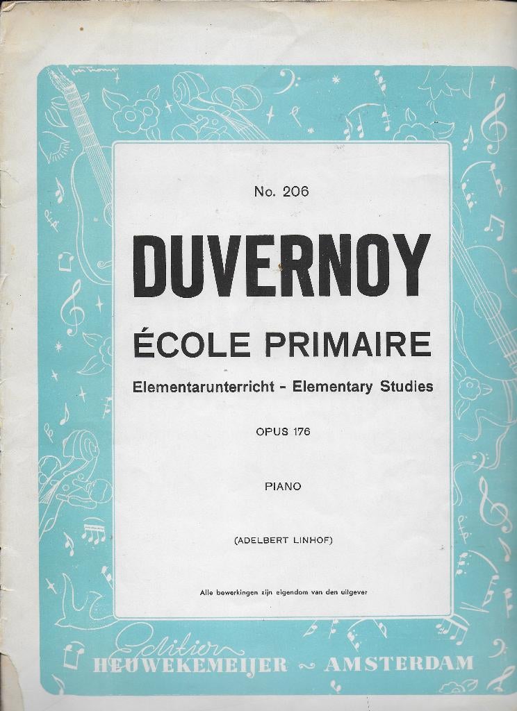 Bo403 bladmuziek duvernoy opus 176 voor piano, Gebruikt, Klassiek, Ophalen of Verzenden, Artiest of Componist