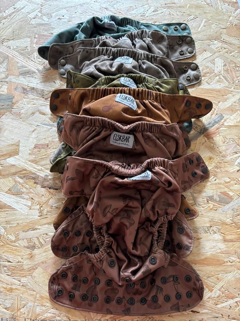 Pakket wasbare luiers (Elskbar, Happy Bear, Bare&Boho), Kinderen en Baby's, Badjes en Verzorging, Zo goed als nieuw, Overige typen