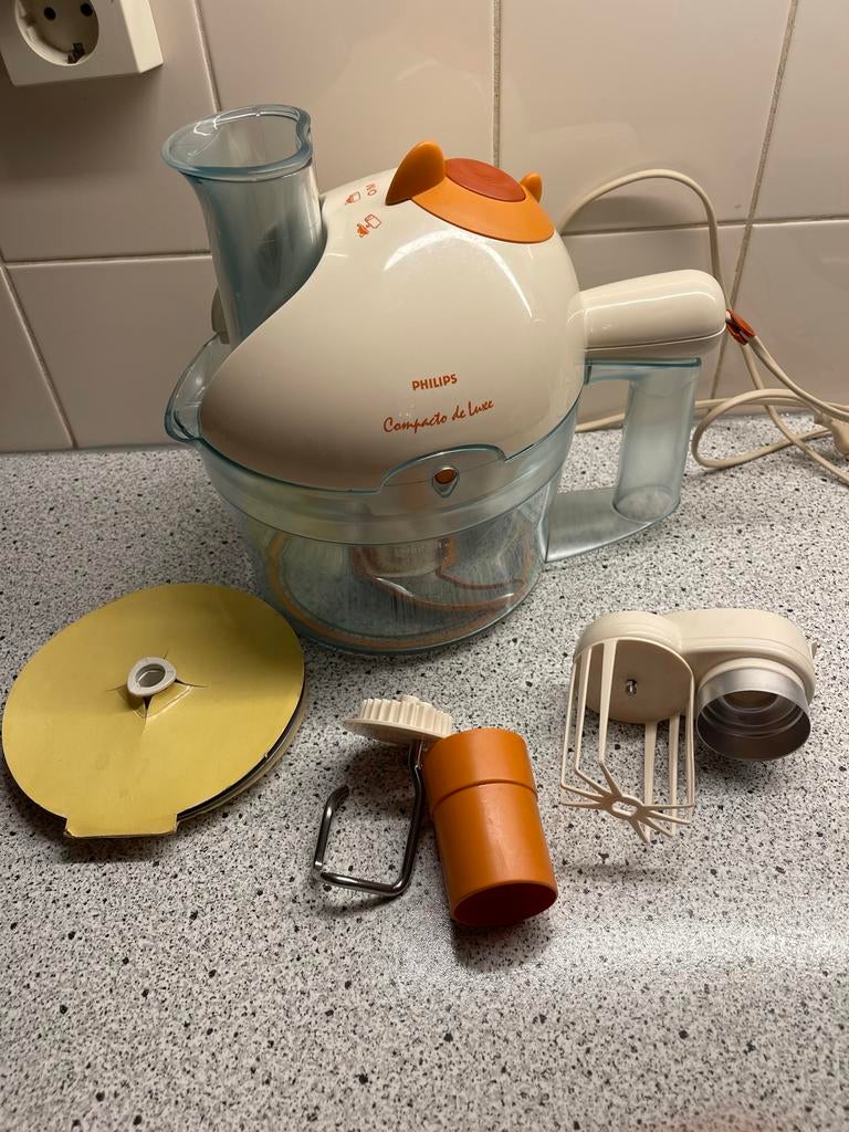 Philips Compacto de Luxe Keukenmachine, Witgoed en Apparatuur, Keukenmixers, Gebruikt, 1 tot 2 liter, 3 snelheden of meer, Vaatwasserbestendig