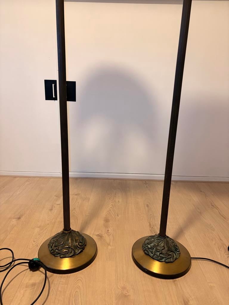 Klassieke zware staande Lampen - 160 hoog ex kap, Huis en Inrichting, Lampen | Vloerlampen, Ophalen, Gebruikt, Metaal, 150 tot 200 cm