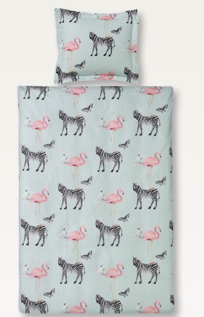 NIEUW! Van Dyck dekbedovertrek zebra, Eenpersoons, Blauw, Dekbedovertrek, Nieuw