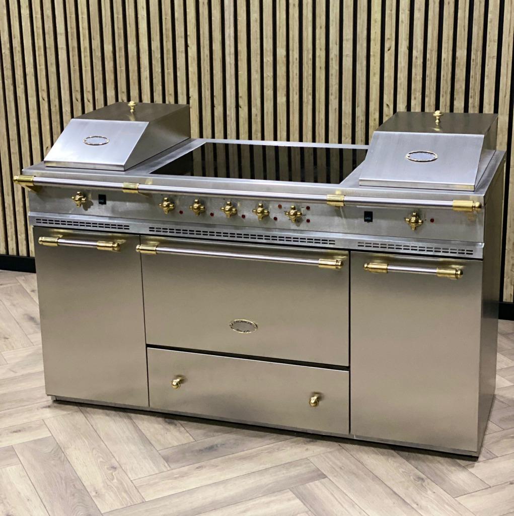 Luxe Lacanche Fornuis Keramisch 150 + Friteuse + Multicooker, 60 cm of meer, Keramisch, Grill, 4 kookzones