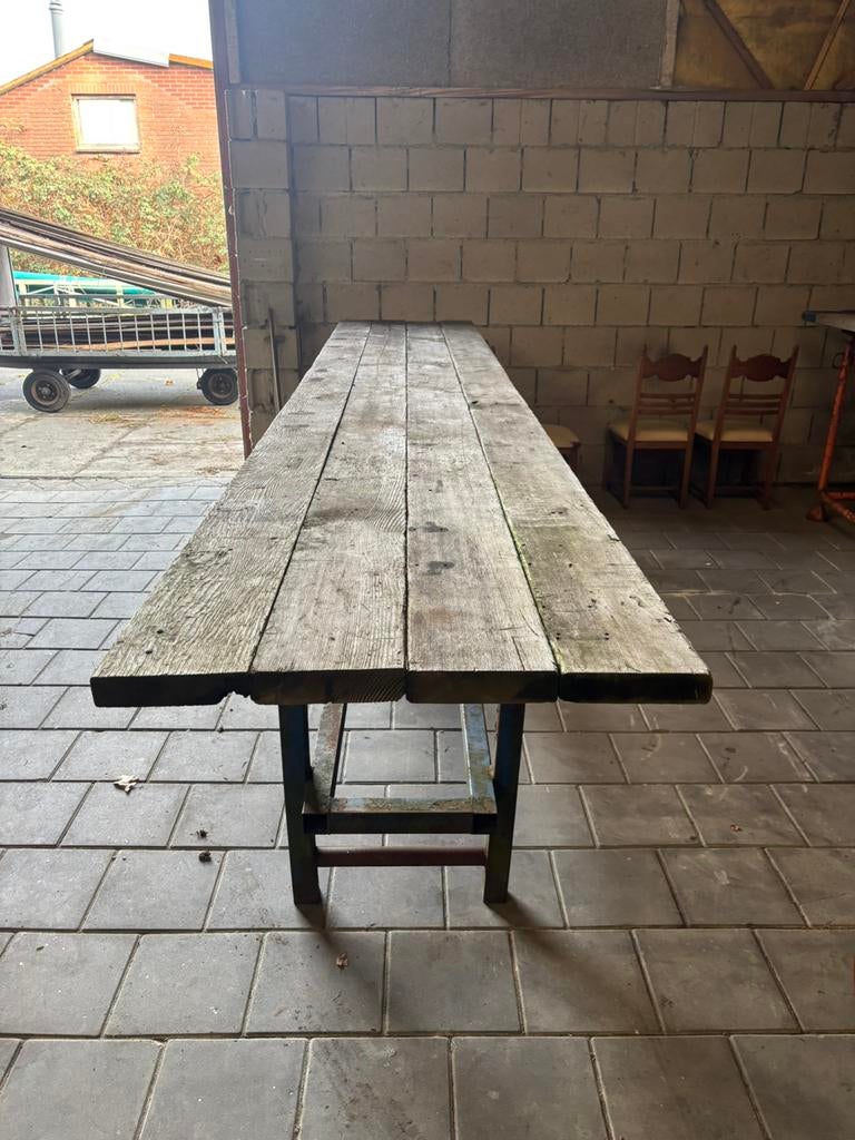 Unieke statafel steigerhout. 4+ meter, Ophalen of Verzenden, Gebruikt, 170 cm of meer