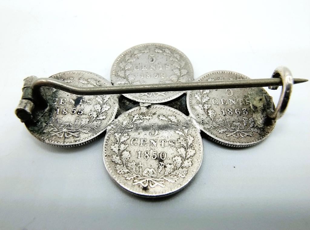 Zilveren stuivertjes broche, Willem 3, Sieraden, Tassen en Uiterlijk, Verzenden, Zilver, Broche