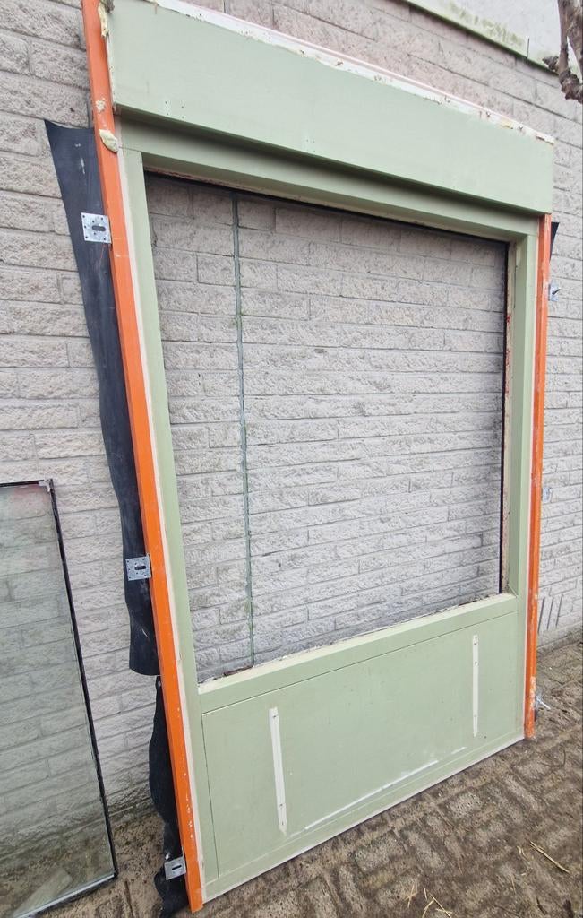 Kozijn merantie met rooster en glas., Ophalen, Hout, Raamkozijn