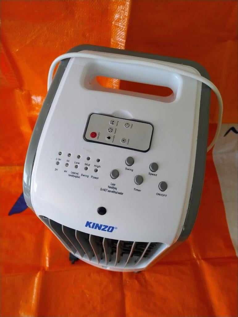 Kinzo Aircooler, Witgoed en Apparatuur, Ventilatoren, Ophalen of Verzenden, Ventilator met afstandsbediening, Gebruikt, Torenventilator