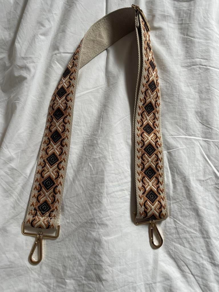 Tassenstrap oranje beige bruin, Kleding | Dames, Riemen en Ceinturen, 5 cm of meer, Ophalen of Verzenden, Zo goed als nieuw, Overige kleuren