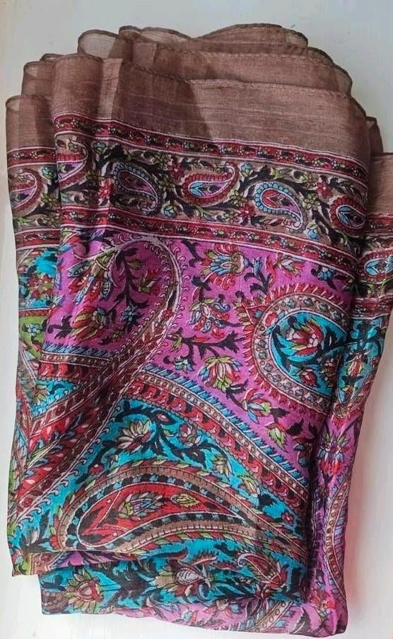 Zijden sjaal uit India ca 48x172 cm, Kleding | Dames, Mutsen, Sjaals en Handschoenen, Ophalen of Verzenden, Nieuw, Sjaal