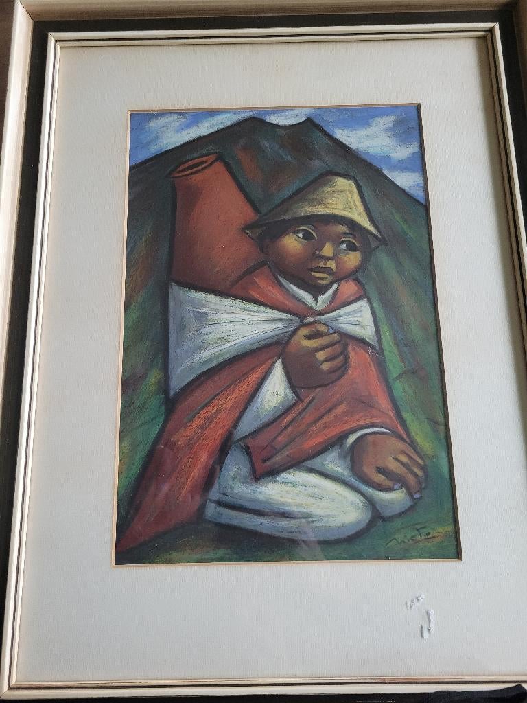 Arturo Nieto. Ekwador painter oil and pastel, Ophalen of Verzenden