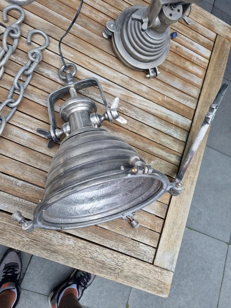 Industriële Hanglamp Loods 5 en wand/muurlamp, Huis en Inrichting, Lampen | Vloerlampen, Ophalen, Gebruikt, Minder dan 100 cm