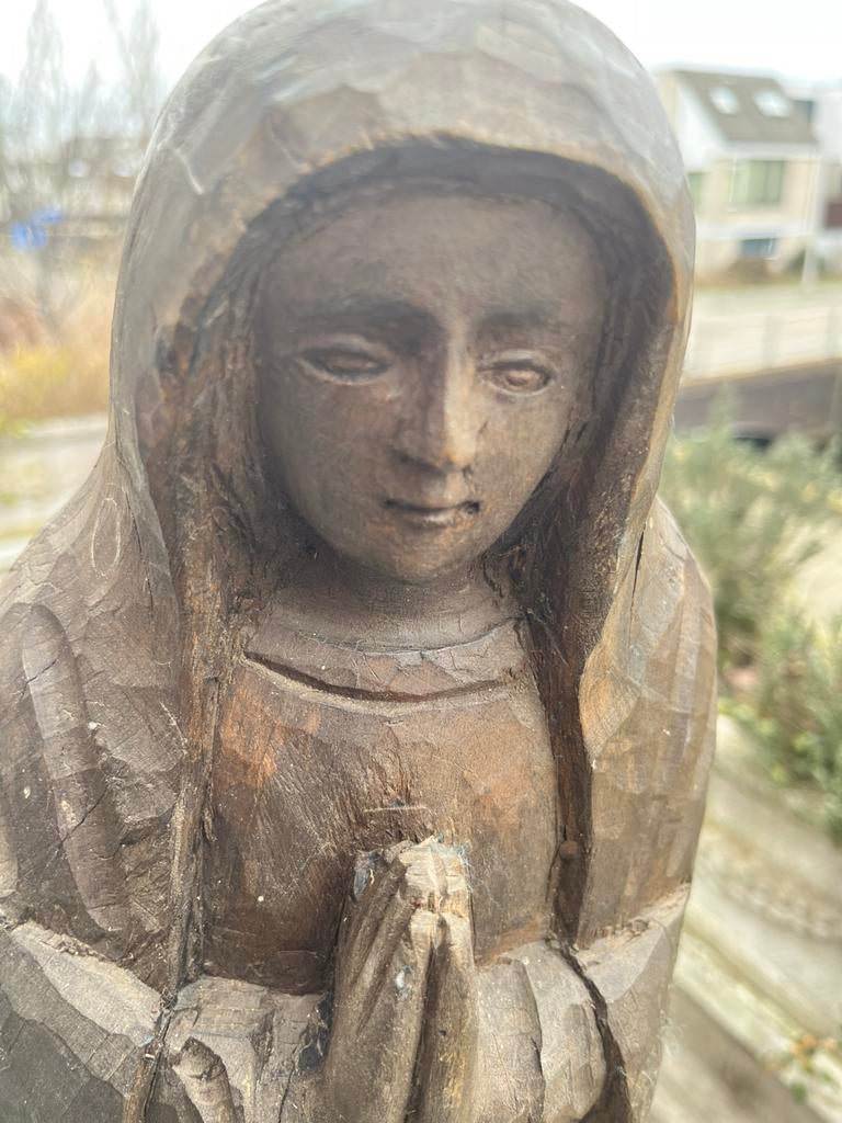 Houten Mariabeeld met kind, Antiek en Kunst, Antiek | Religie, Ophalen