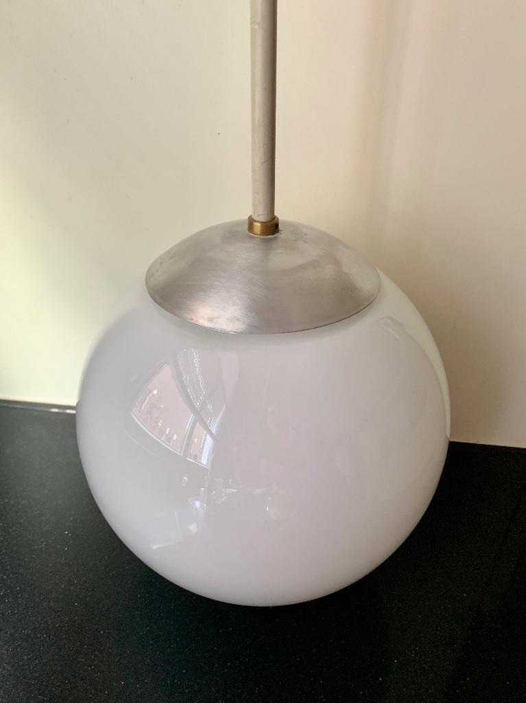 Gispen Giso schoollamp, Huis en Inrichting, Lampen | Hanglampen, Ophalen, Gebruikt, 50 tot 75 cm, Glas
