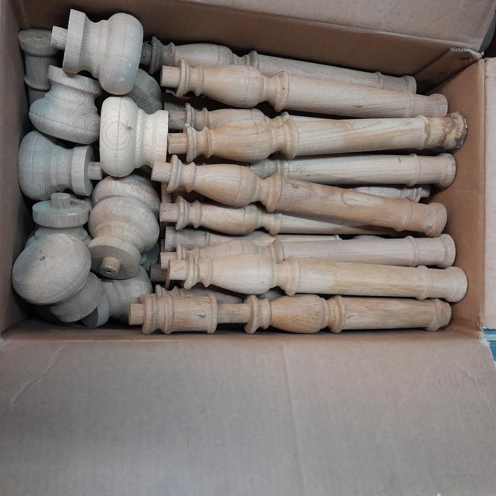 Opruiming Houten poten/spillen - diverse maten en vormen, Doe-het-zelf en Verbouw, Hout en Planken, Ophalen, Gebruikt, 25 tot 50 mm