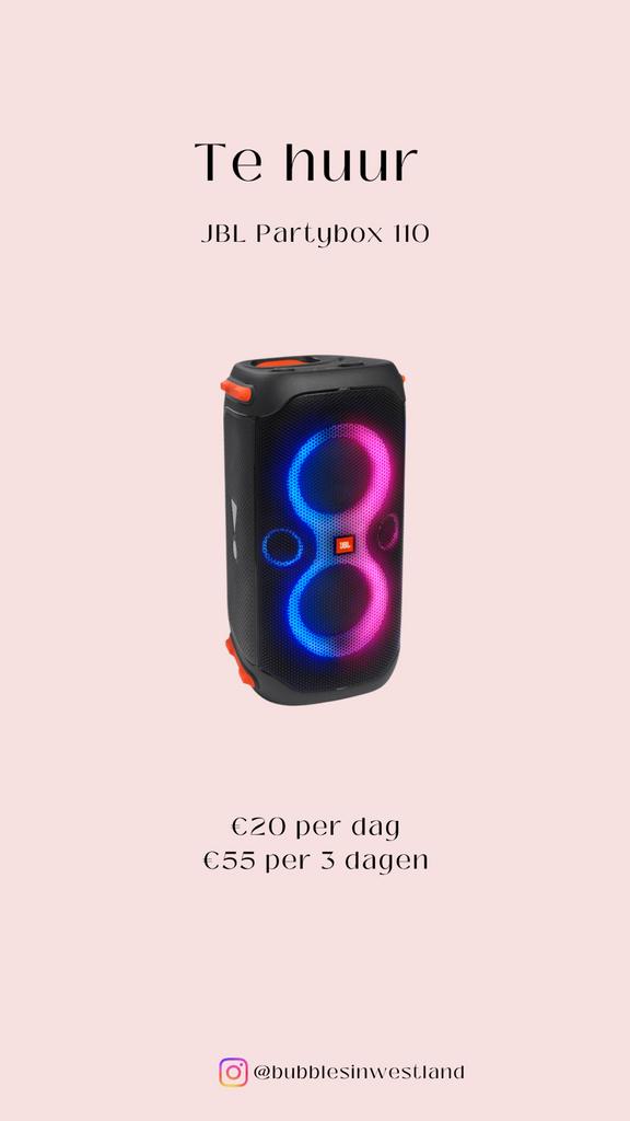 JBL Partybox 110 te huur!, Hobby en Vrije tijd, Feestartikelen | Verhuur, Ophalen, Zo goed als nieuw, Overige
