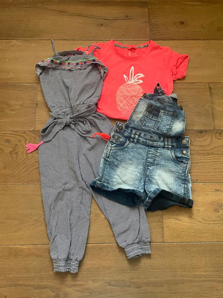 Kleding set maat 122/128: Jumpsuit, tuinpakje en T-shirt, Ophalen of Verzenden, Gebruikt, Meisje