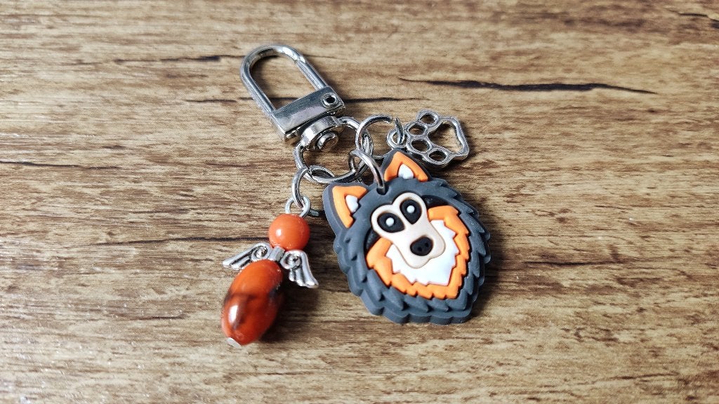 Sleutel/Tashanger Sheltie PVC klein met beschermengeltje, Verzenden, Nieuw