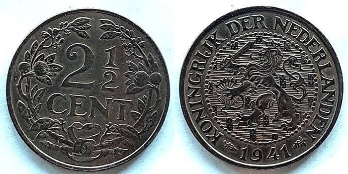 2 ½ cent 1941, Postzegels en Munten, Verzenden, Koningin Wilhelmina, Overige waardes