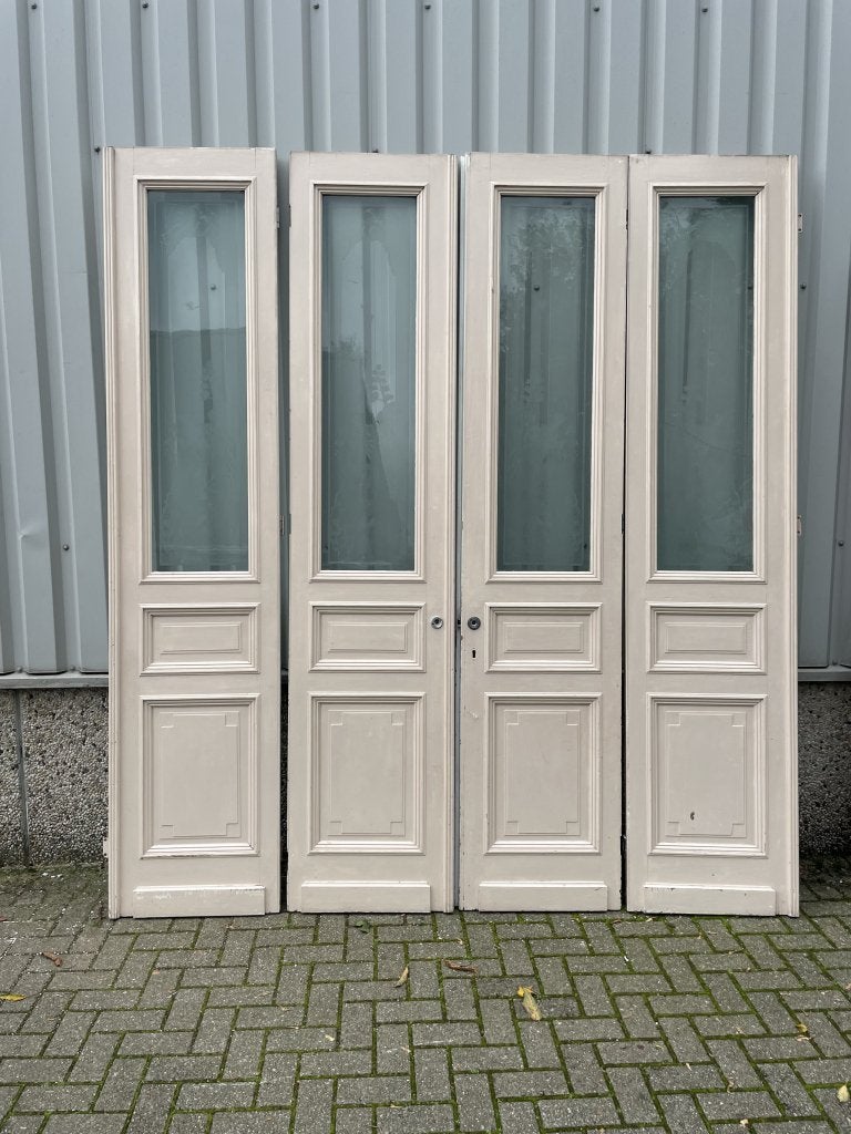 Prachtig vierluik ensuitedeuren uit 1903 met geetst glas, Doe-het-zelf en Verbouw, Deuren en Horren, La belle porte, Jurgen.hoogenboezem@gmail.com