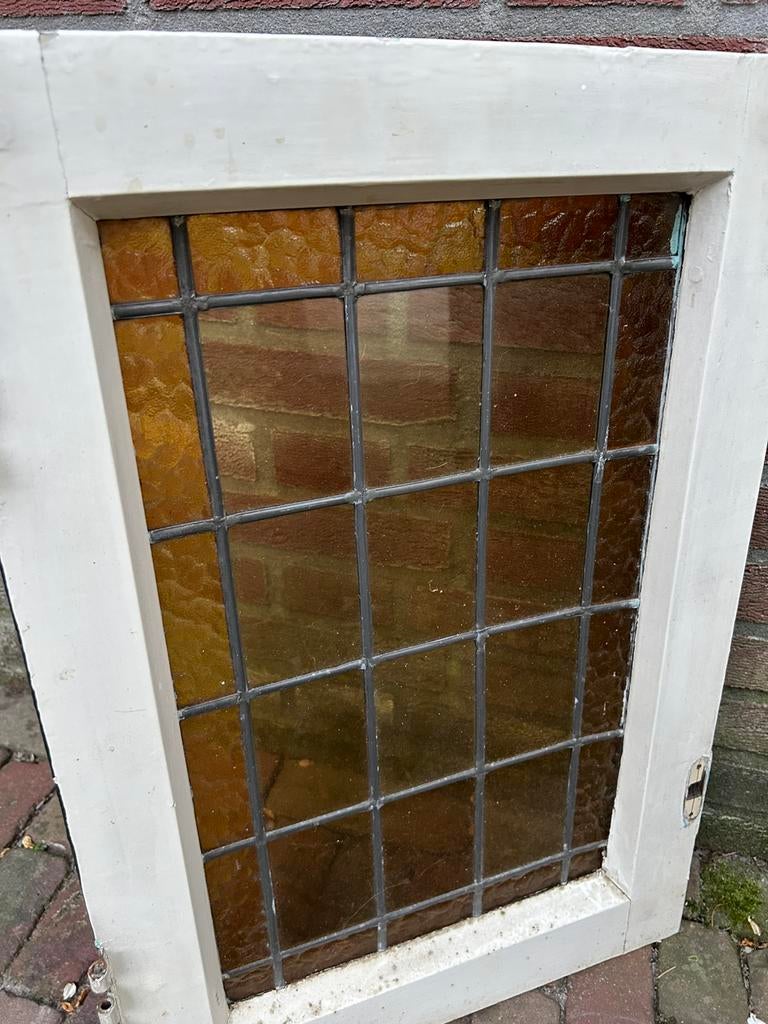 Leuk glas in lood raampje, Doe-het-zelf en Verbouw, Glas en Ramen, Ophalen, Zo goed als nieuw, Glas in lood, Minder dan 80 cm