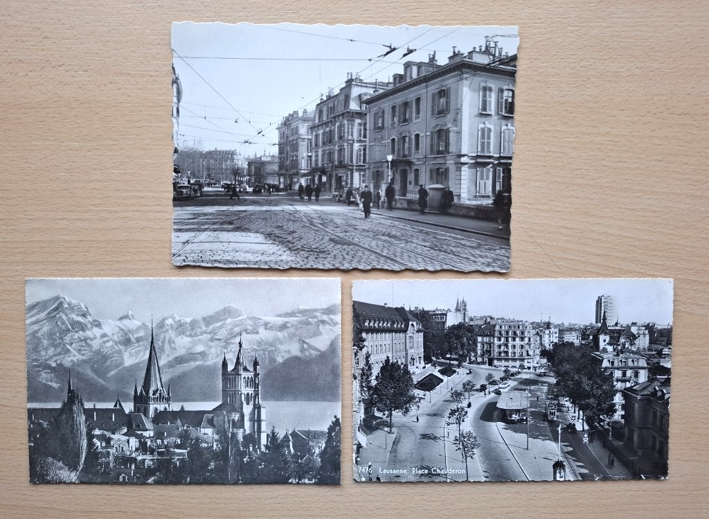 3 ansichtkaarten Lausanne (CH) rond 1960, Verzenden, 1960 tot 1980, Ongelopen, Overig Europa