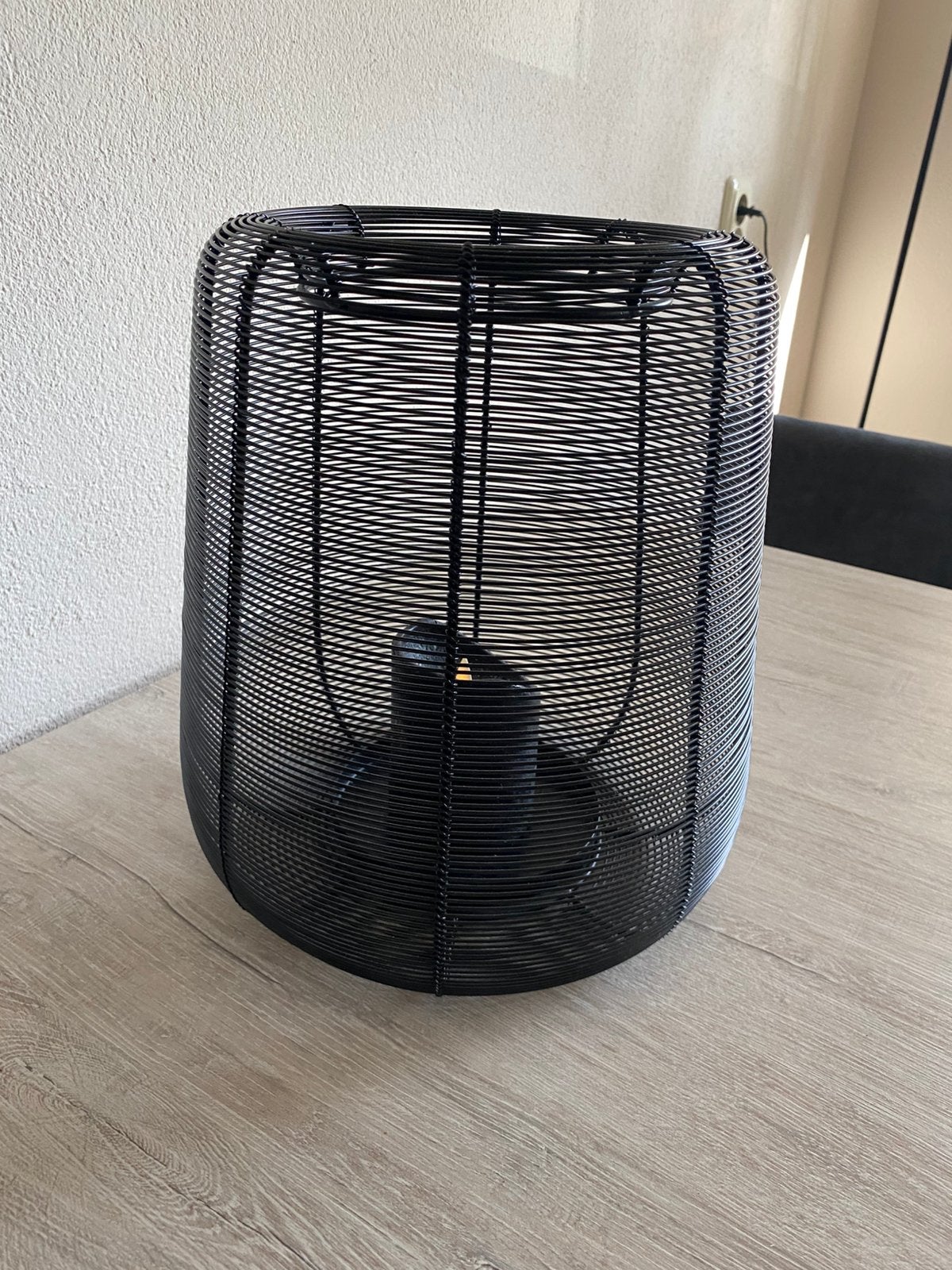 Zwart windlicht van action, Huis en Inrichting, Ophalen, Zo goed als nieuw, Zwart, Rond
