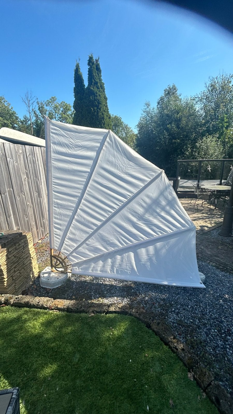Inklapbaar Zonne-/Windscherm met Zware Voet (225x225 cm), Tuin en Terras, Parasols, Ophalen, Overige typen, 2 tot 3 meter, Verstelbaar
