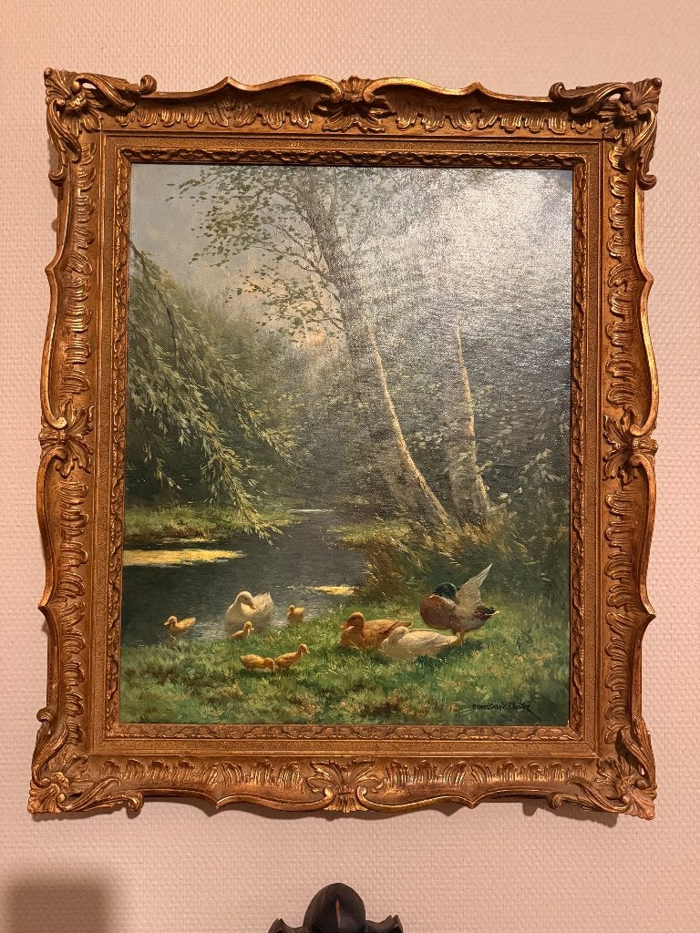 Haagse School schilderij – Constant Artz – Gesigneerd, Antiek en Kunst, Ophalen, Nederlandse school, Doek, Dieren