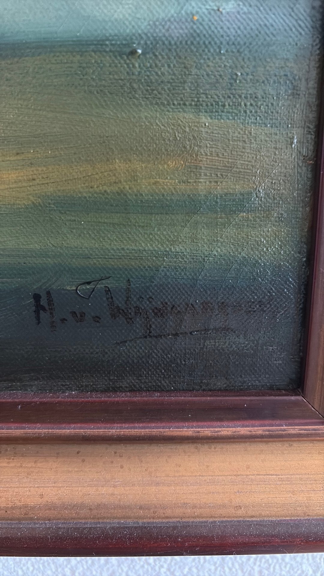 Olieverfschilderij anemonen, H.v.Wijngaarden, Ophalen