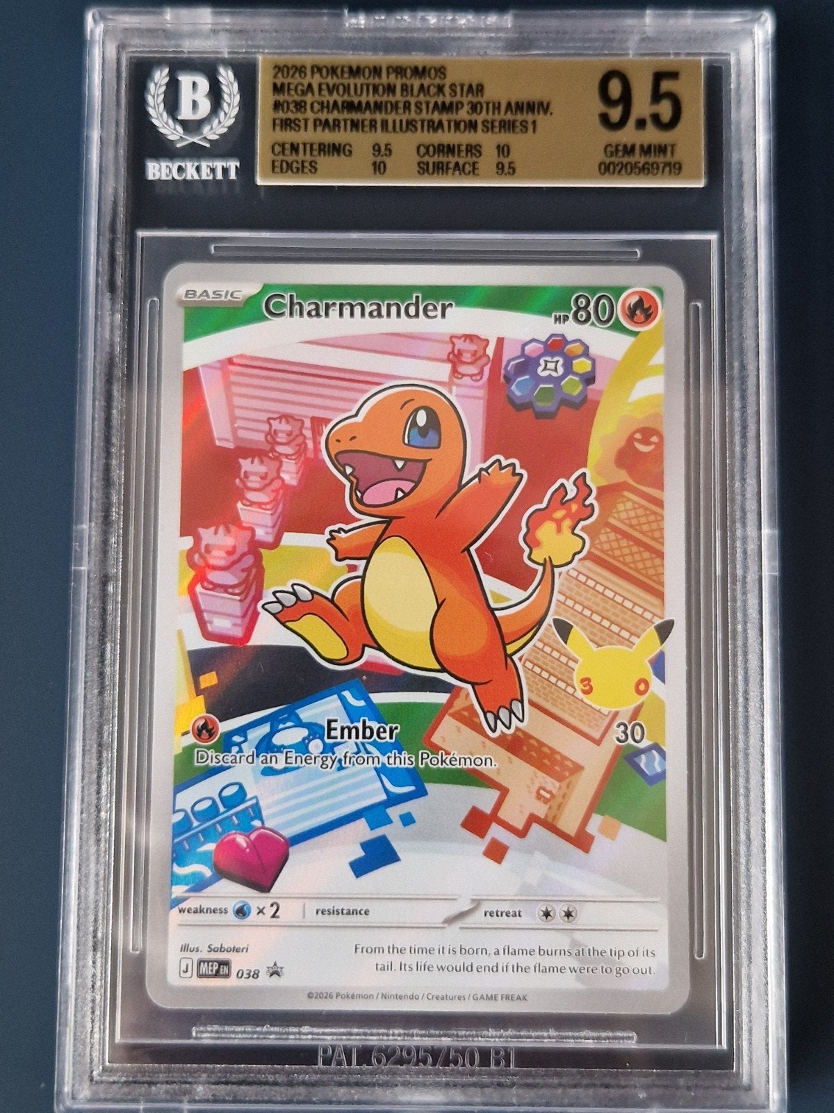 Charmander BGS 9.5 first partner, Ophalen of Verzenden, Zo goed als nieuw