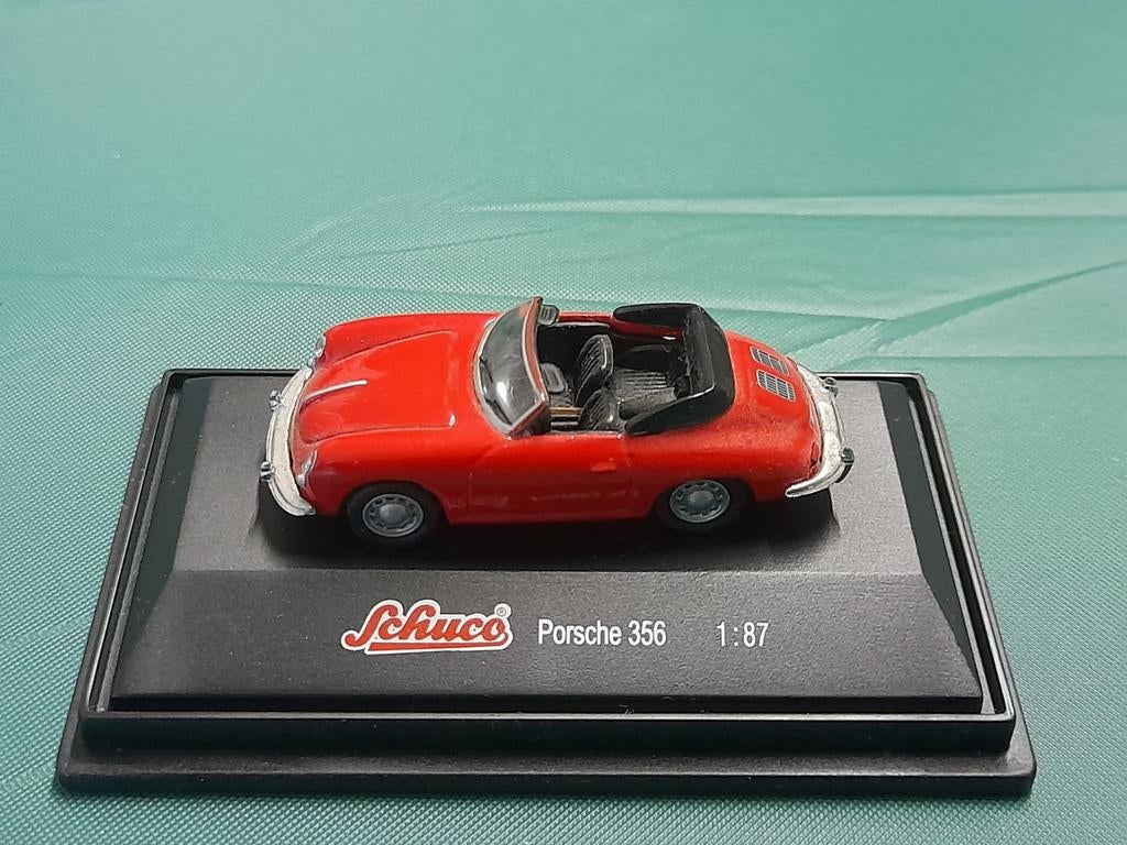 Schuco Porsche 356 1:87 Modelauto Rood, Ophalen of Verzenden, Zo goed als nieuw, Auto, Schuco