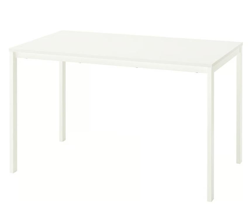 Witte ikea tafel 125,5 x 75, Huis en Inrichting, Bureaus, Overige typen, Hout, Zo goed als nieuw, IKEA